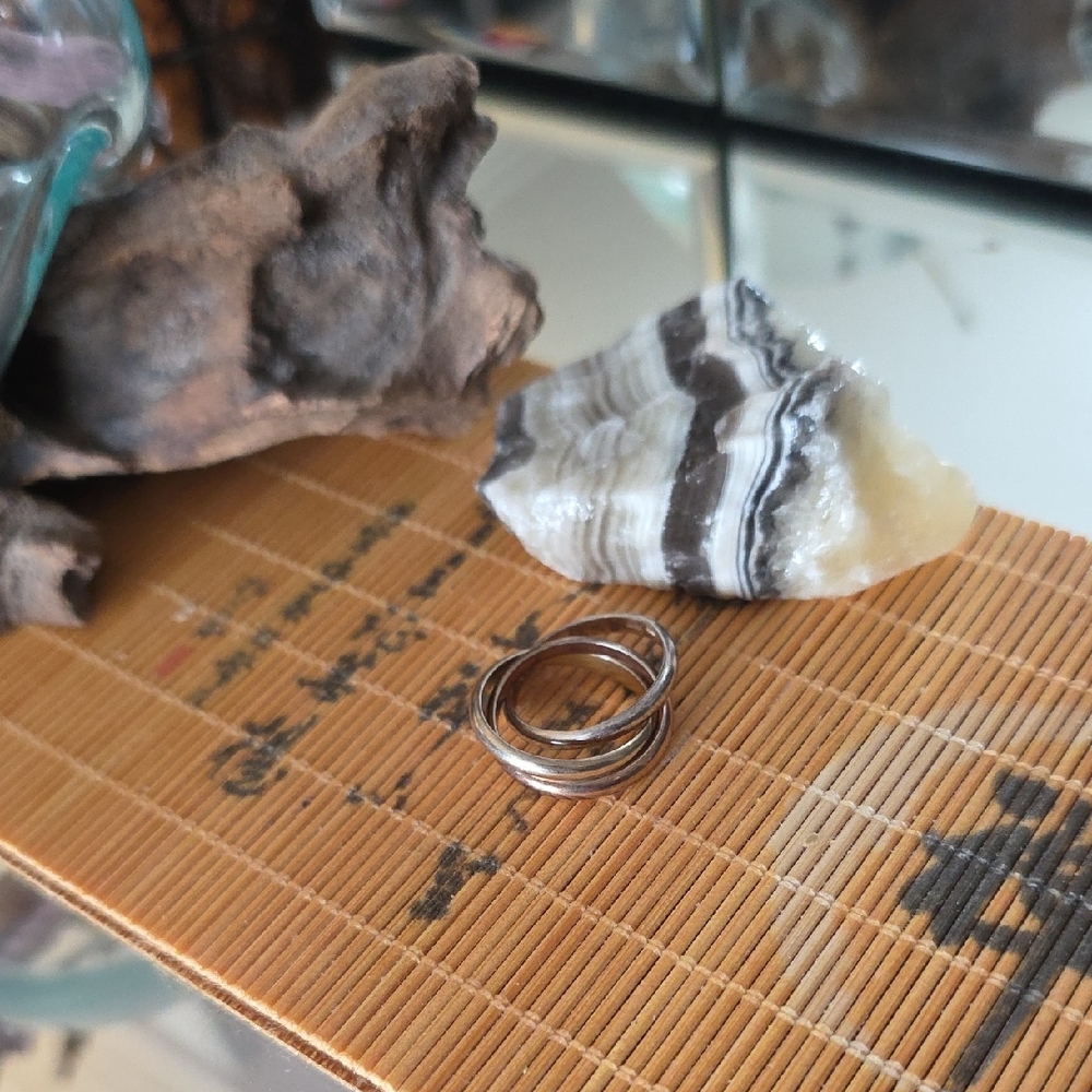 Three-Stacked Trinity Sterling Silver Ring Trio